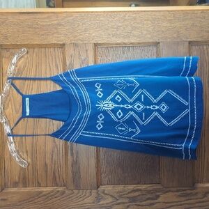Maurices Lined Blue Stitched Halter Tank Top Size Large